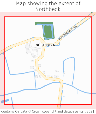 Map showing extent of Northbeck as bounding box