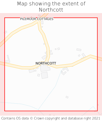 Map showing extent of Northcott as bounding box