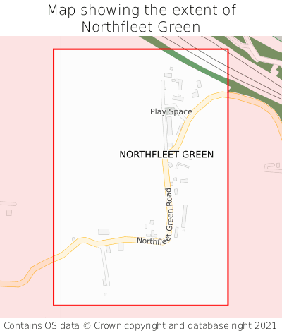 Map showing extent of Northfleet Green as bounding box