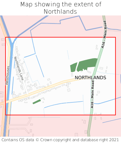 Map showing extent of Northlands as bounding box