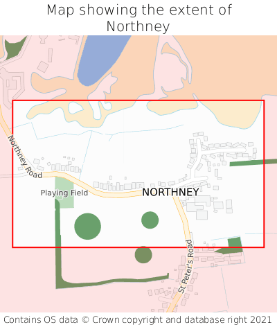 Map showing extent of Northney as bounding box