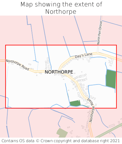 Map showing extent of Northorpe as bounding box