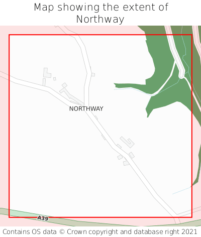 Map showing extent of Northway as bounding box