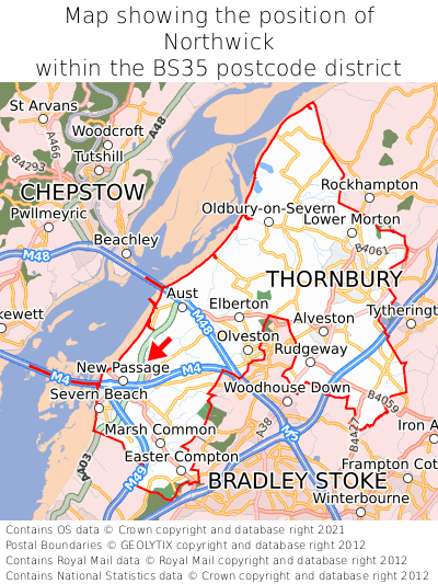 Map showing location of Northwick within BS35