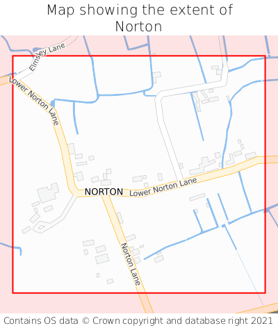 Map showing extent of Norton as bounding box