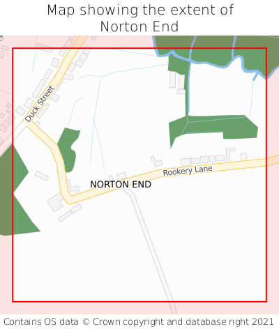 Map showing extent of Norton End as bounding box