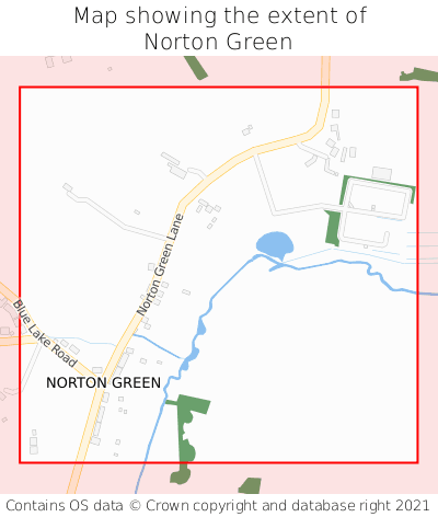 Map showing extent of Norton Green as bounding box
