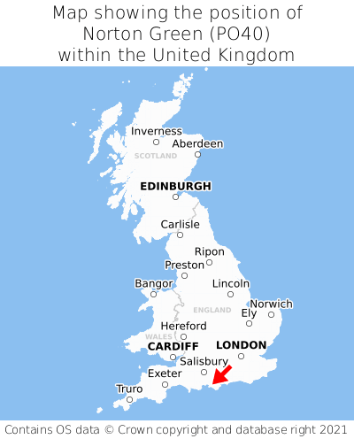 Map showing location of Norton Green within the UK