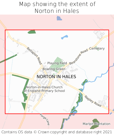 Map showing extent of Norton in Hales as bounding box