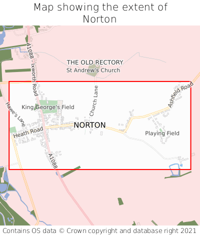 Map showing extent of Norton as bounding box