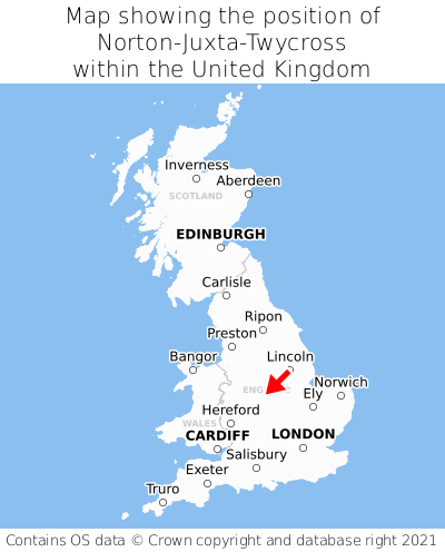 Map showing location of Norton-Juxta-Twycross within the UK