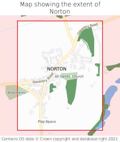 Map showing extent of Norton as bounding box