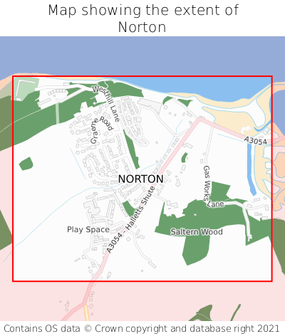 Map showing extent of Norton as bounding box