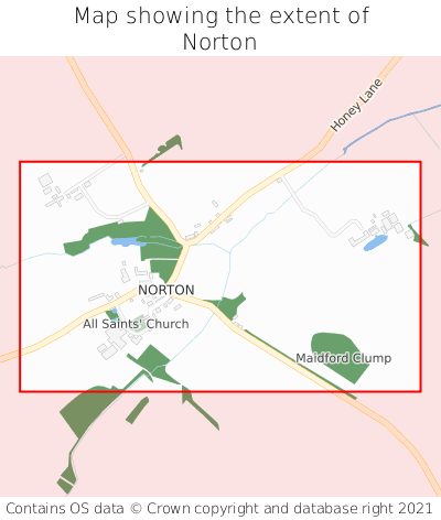 Map showing extent of Norton as bounding box