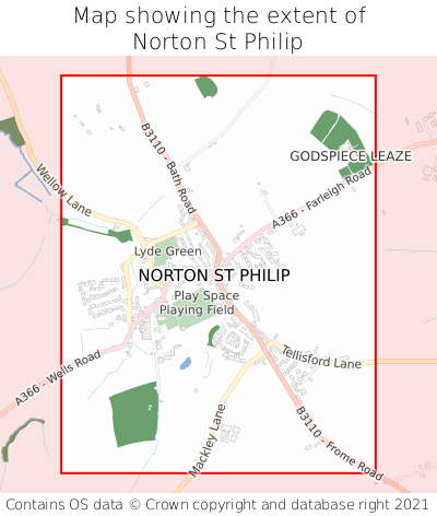 Map showing extent of Norton St Philip as bounding box