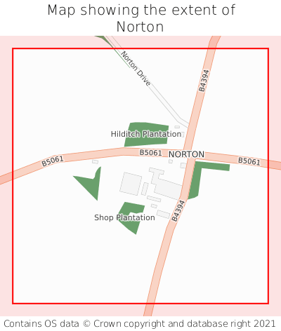 Map showing extent of Norton as bounding box