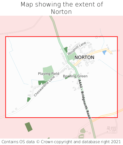 Map showing extent of Norton as bounding box
