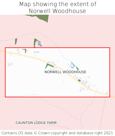 Map showing extent of Norwell Woodhouse as bounding box
