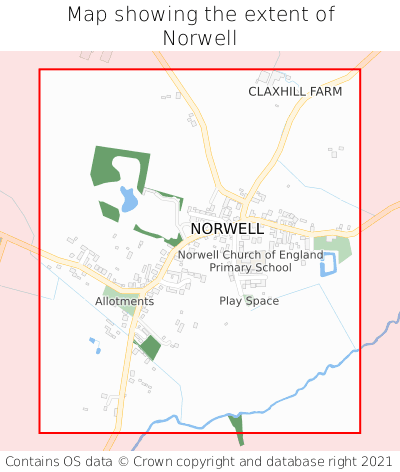 Map showing extent of Norwell as bounding box