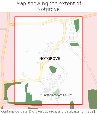 Map showing extent of Notgrove as bounding box