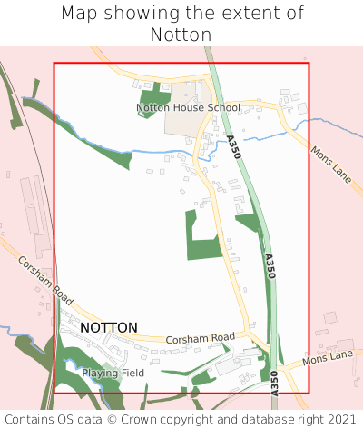 Map showing extent of Notton as bounding box