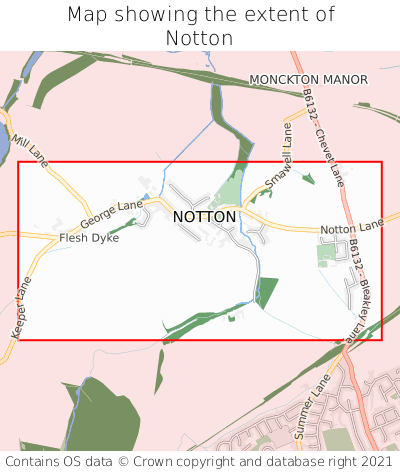 Map showing extent of Notton as bounding box