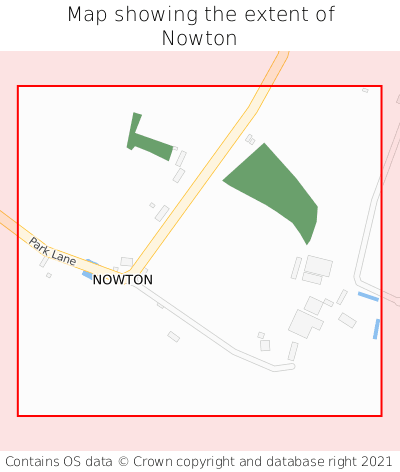 Map showing extent of Nowton as bounding box