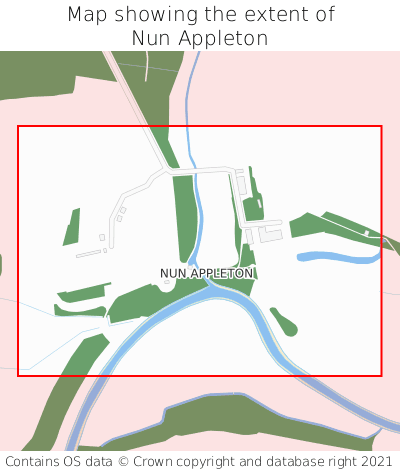 Map showing extent of Nun Appleton as bounding box