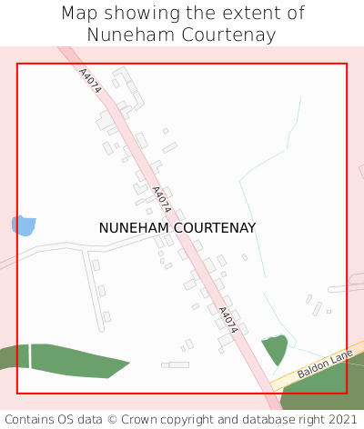 Map showing extent of Nuneham Courtenay as bounding box
