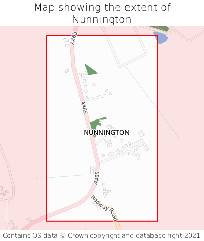 Map showing extent of Nunnington as bounding box