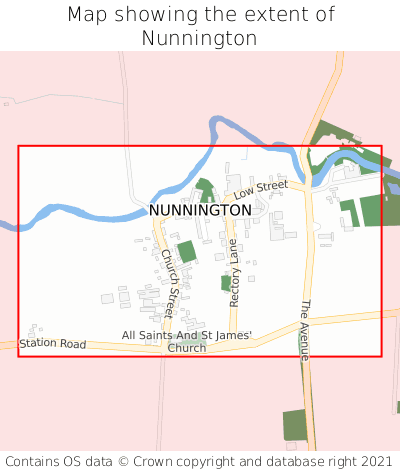 Map showing extent of Nunnington as bounding box