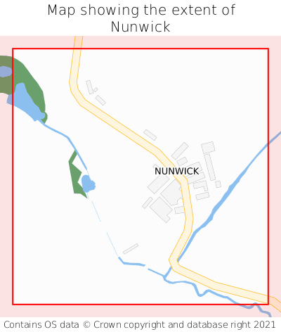 Map showing extent of Nunwick as bounding box