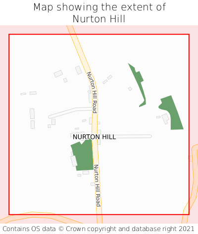 Map showing extent of Nurton Hill as bounding box