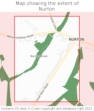 Map showing extent of Nurton as bounding box