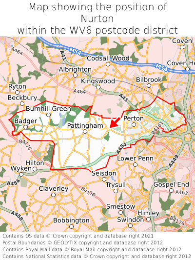 Map showing location of Nurton within WV6