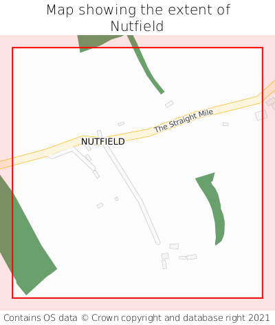 Map showing extent of Nutfield as bounding box