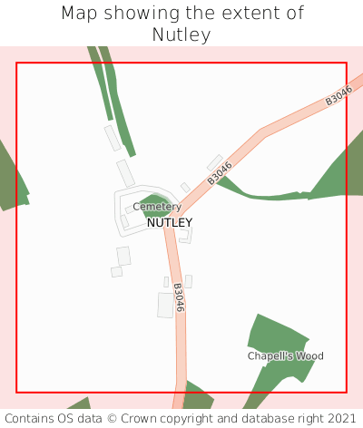 Map showing extent of Nutley as bounding box