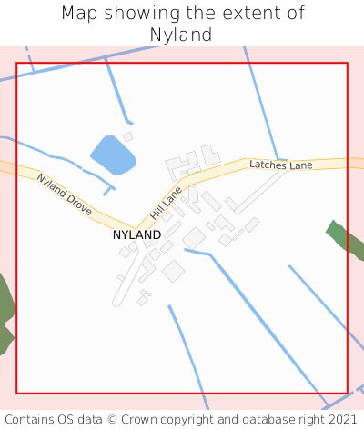 Map showing extent of Nyland as bounding box