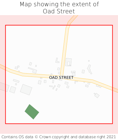 Map showing extent of Oad Street as bounding box