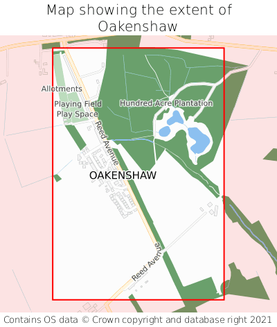 Map showing extent of Oakenshaw as bounding box