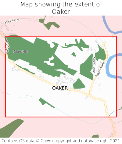 Map showing extent of Oaker as bounding box