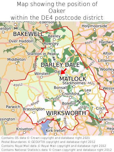 Map showing location of Oaker within DE4
