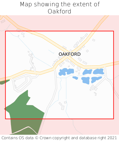 Map showing extent of Oakford as bounding box
