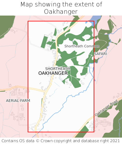 Map showing extent of Oakhanger as bounding box