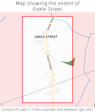 Map showing extent of Oakle Street as bounding box