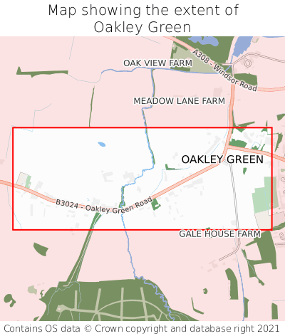 Map showing extent of Oakley Green as bounding box