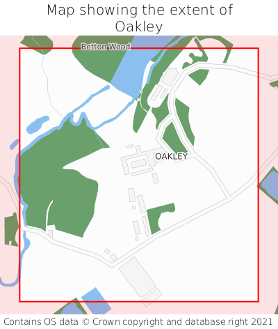 Map showing extent of Oakley as bounding box