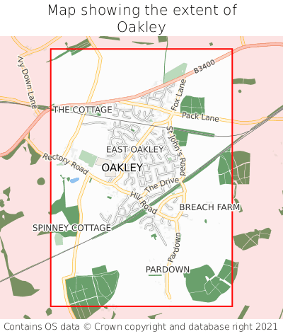 Map showing extent of Oakley as bounding box