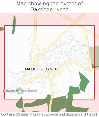 Map showing extent of Oakridge Lynch as bounding box