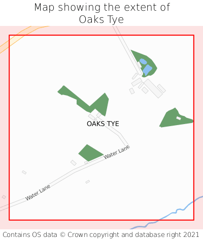 Map showing extent of Oaks Tye as bounding box